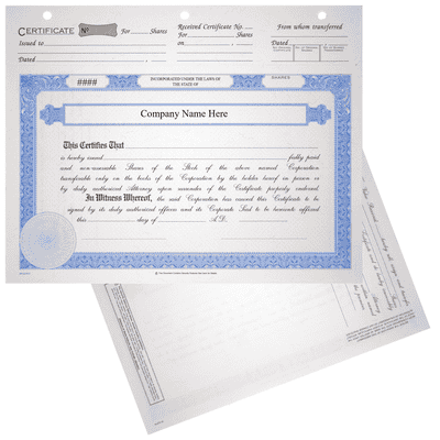 BLUTO 02 Corporate Stock Certificates