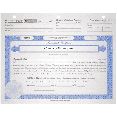 BLUTO 03 LLC Membership Certificates - alternate view
