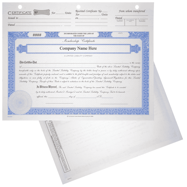 BLUTO 03 LLC Membership Certificates