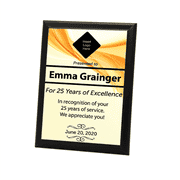 Career Recognition 5" X 7" Full Color Photo Plaque