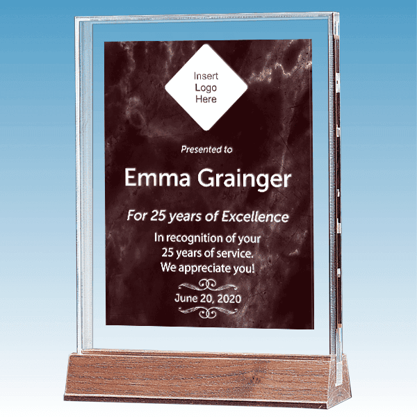 Career Recognition Marble Ruby Acrylic Award 