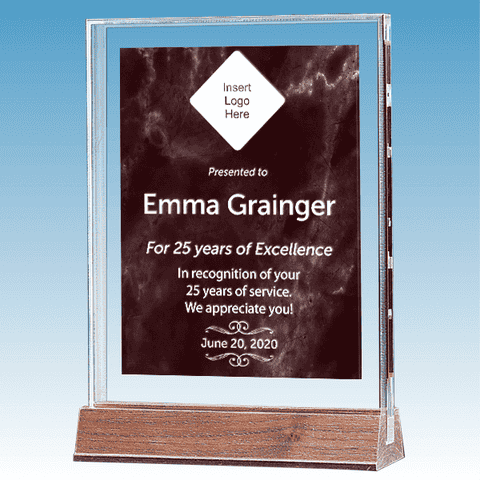 Career Recognition Marble Ruby Acrylic Award