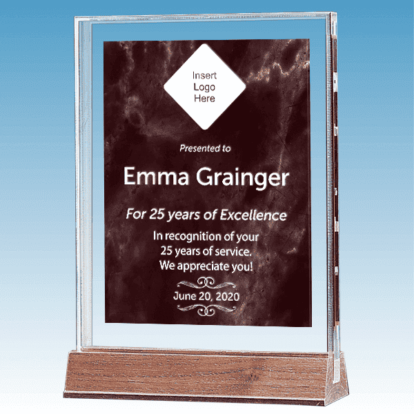 Career Recognition Marble Ruby Acrylic Award