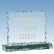 Crushed Ice Jade 6 &frac12;" x 5 &frac14;" Acrylic Award