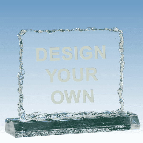 Crushed Ice Jade 6 ½" x 5 ¼" Acrylic Award