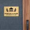 12x18 engraved brass sign by a door