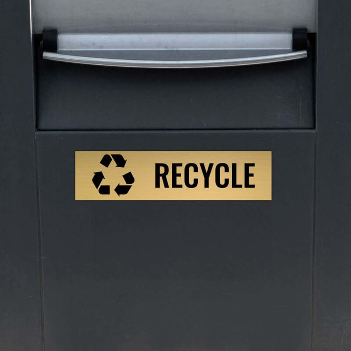 3x12 custom engraved brass sign for recycling 