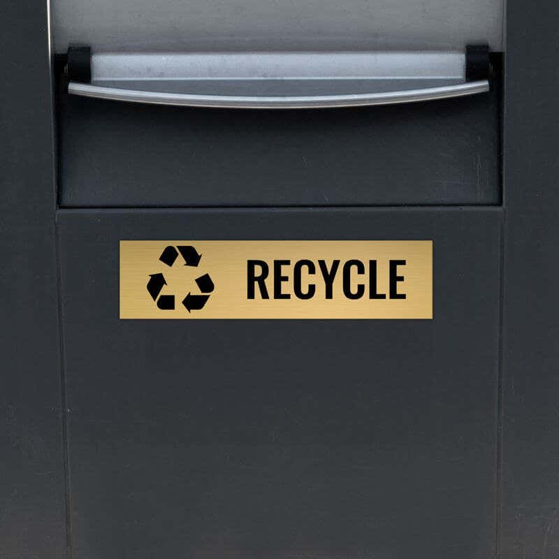 3x12 custom engraved brass sign for recycling 