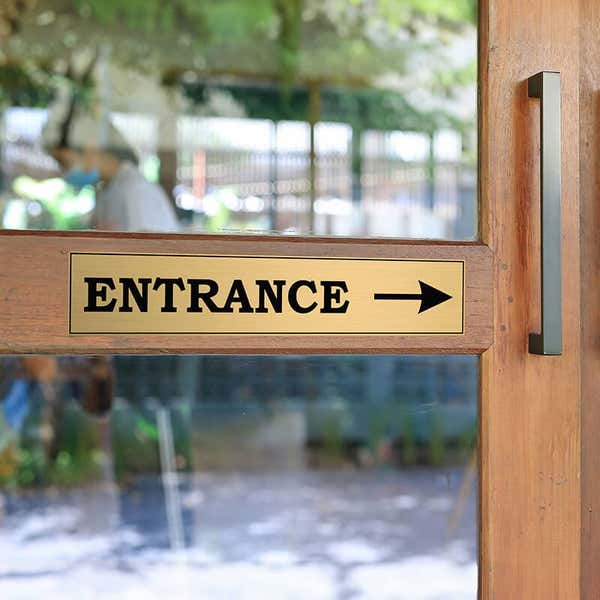 Custom Engraved Brass Sign for an Entrance