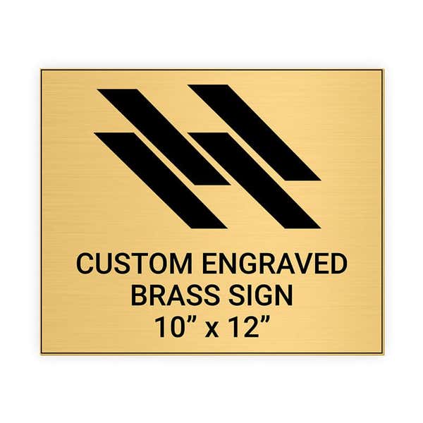Horizontal Engraved 10" x 12" Heavy Brass Signs