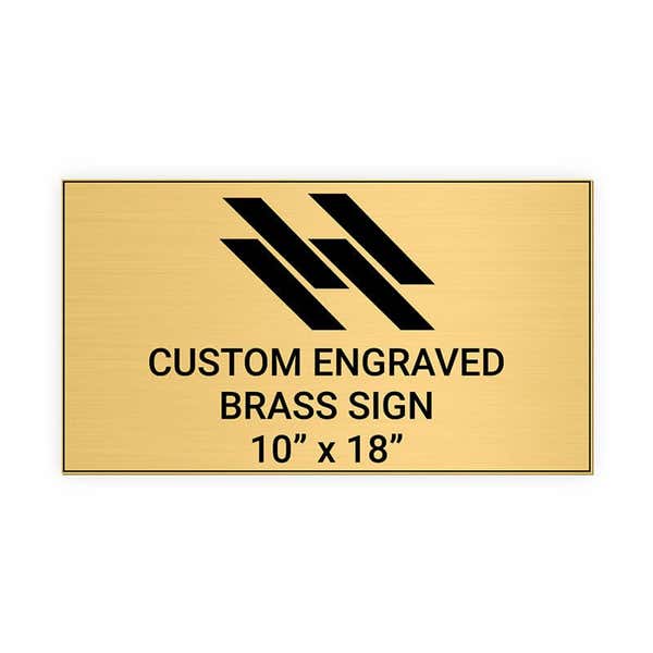 Horizontal Engraved 10" x 18" Heavy Brass Signs 