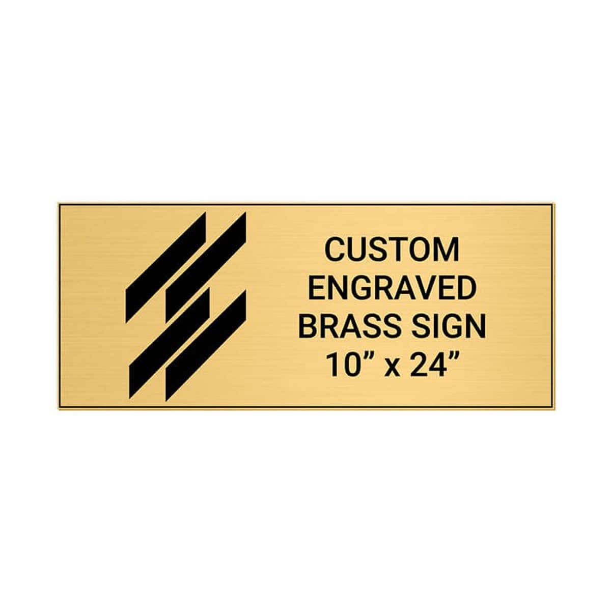 Horizontal Engraved Heavy Brass Signs 10" x 24"
