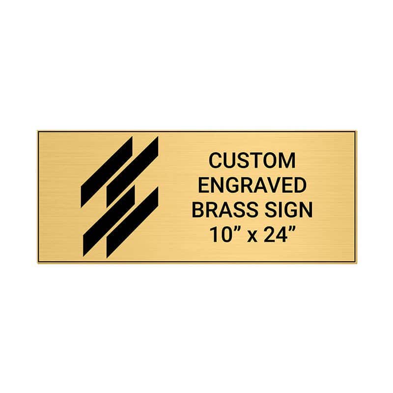 Horizontal Engraved Heavy Brass Signs 10" x 24"