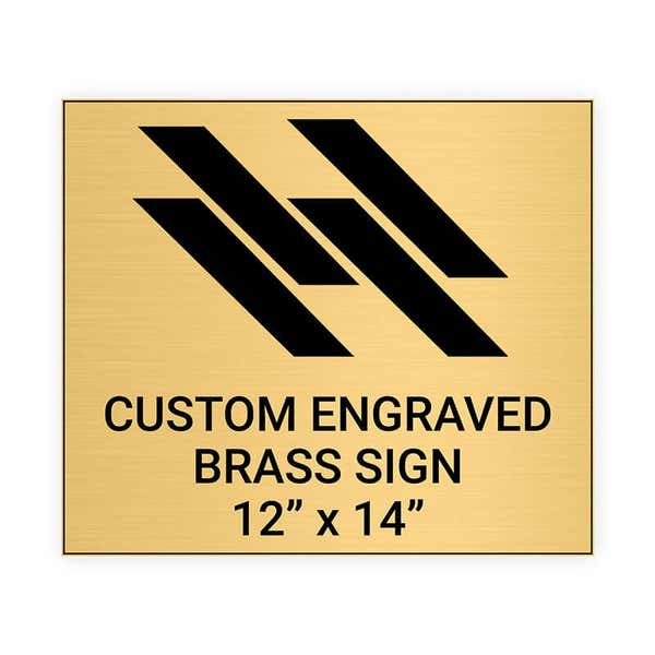 Horizontal Engraved 12" x 14" Heavy Brass Signs
