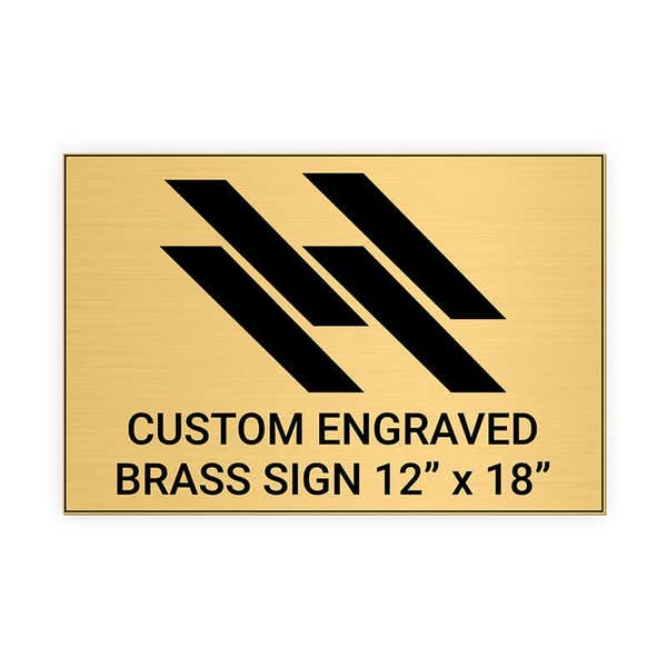 Horizontal Engraved 12" x 18" Heavy Brass Signs