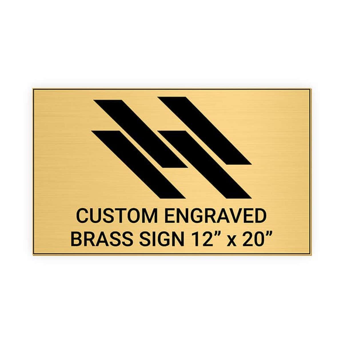 Horizontal Engraved Heavy Brass Signs 12" x 20"