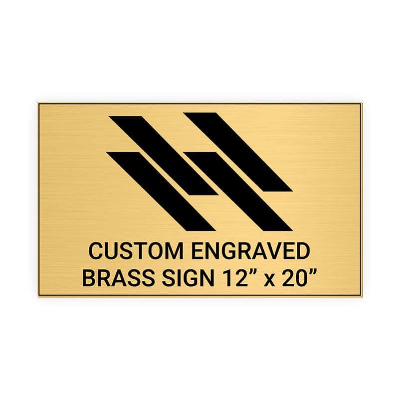Horizontal Engraved Heavy Brass Signs 12" x 20"