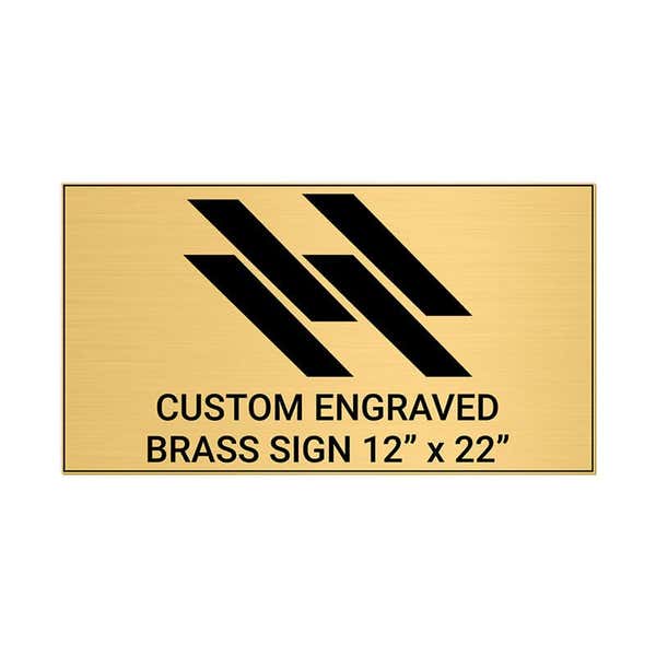 Horizontal Engraved 12" x 22" Heavy Brass Signs 