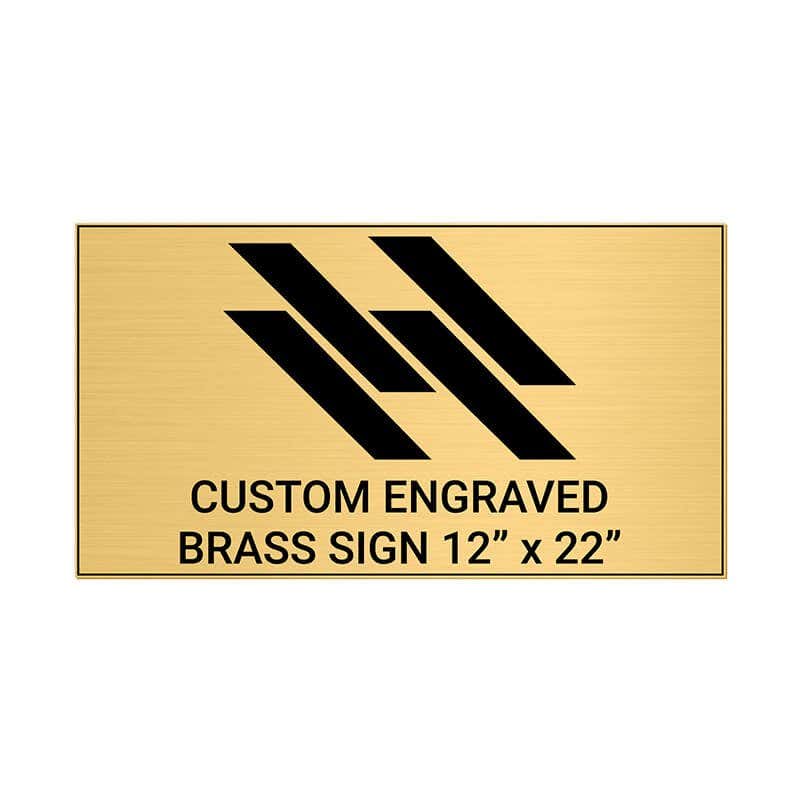 Horizontal Engraved Heavy Brass Signs 12" x 22"
