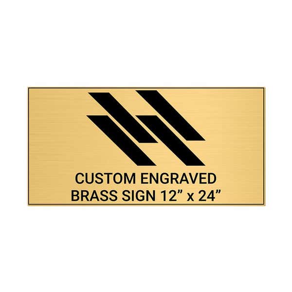 Horizontal Engraved 12" x 24" Heavy Brass Signs 
