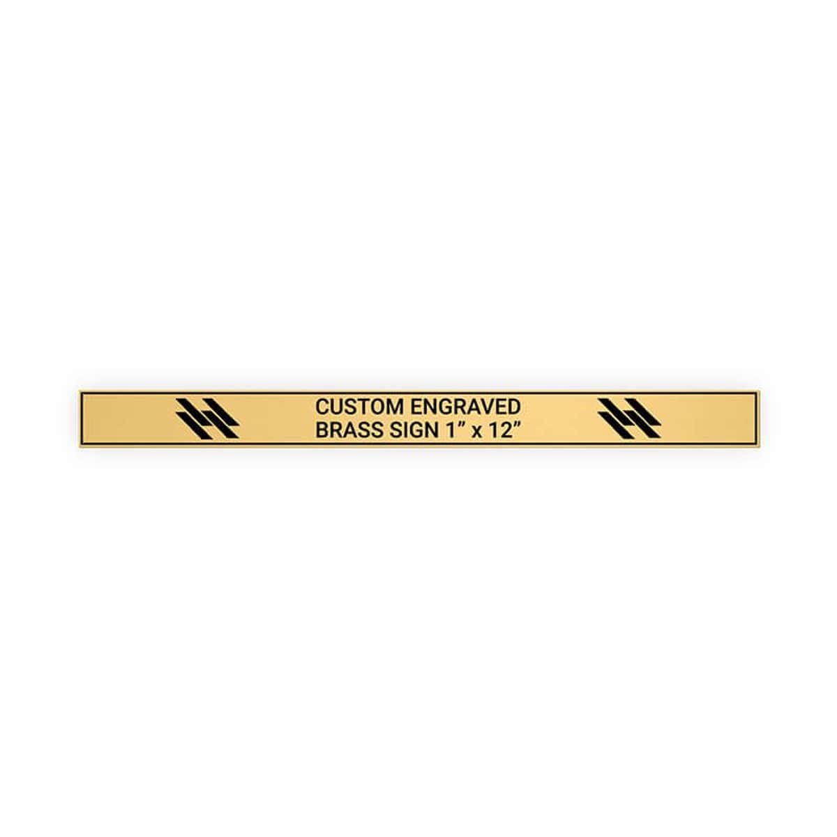 Horizontal Engraved Heavy Brass Signs 1" x 12"