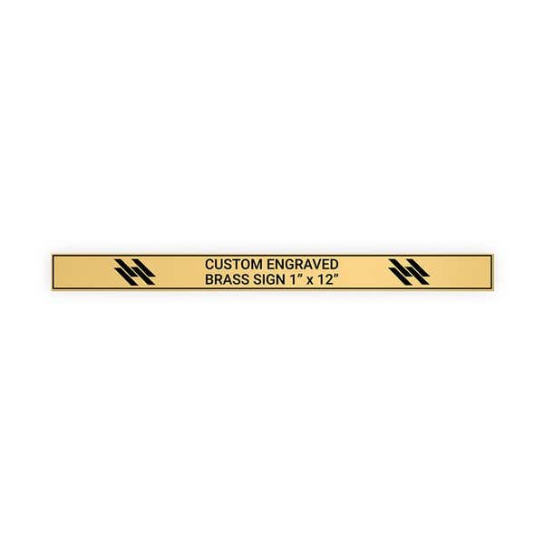 Horizontal Engraved 1" x 12" Heavy Brass Signs 
