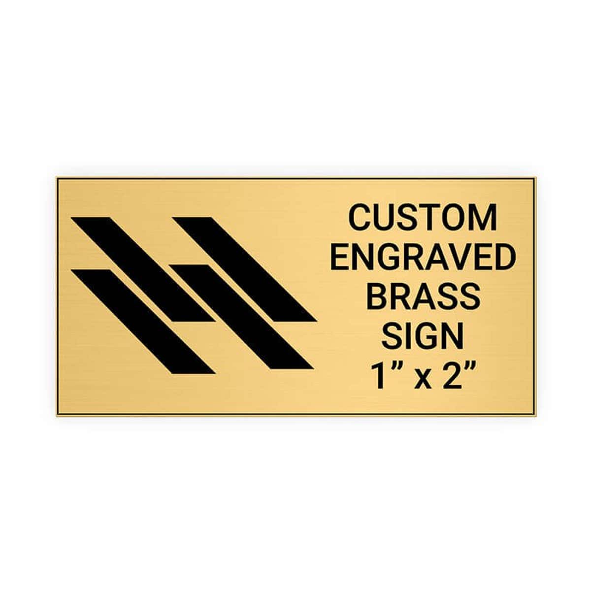 Horizontal Engraved Heavy Brass Signs 1" x 2"