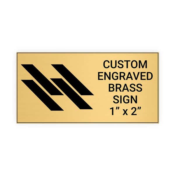 Horizontal Engraved 1" x 2" Heavy Brass Signs 