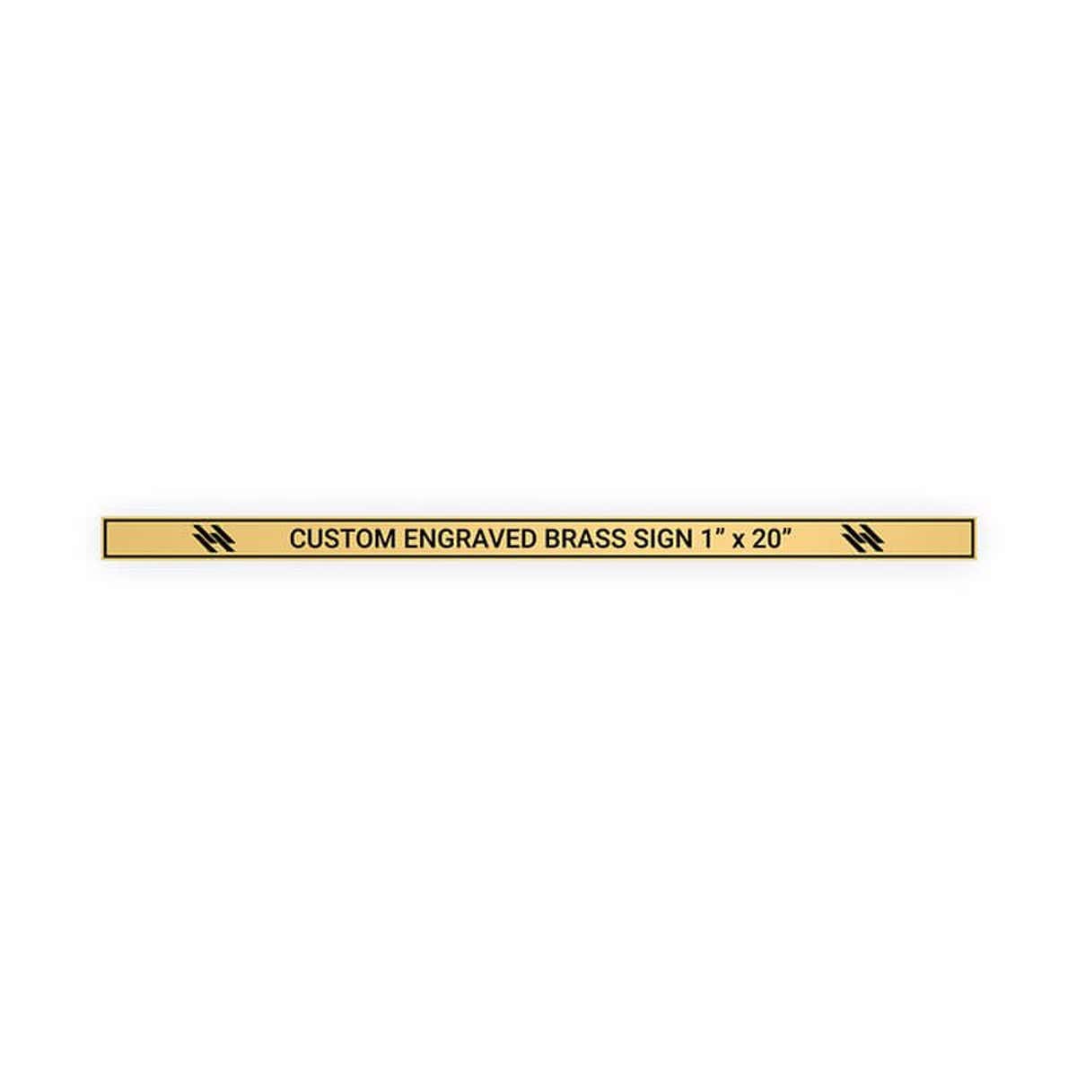 Horizontal Engraved Heavy Brass Signs 1" x 20"