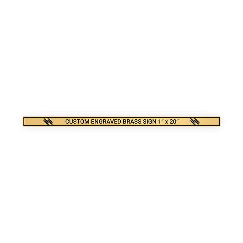 Horizontal Engraved Heavy Brass Signs 1" x 20"