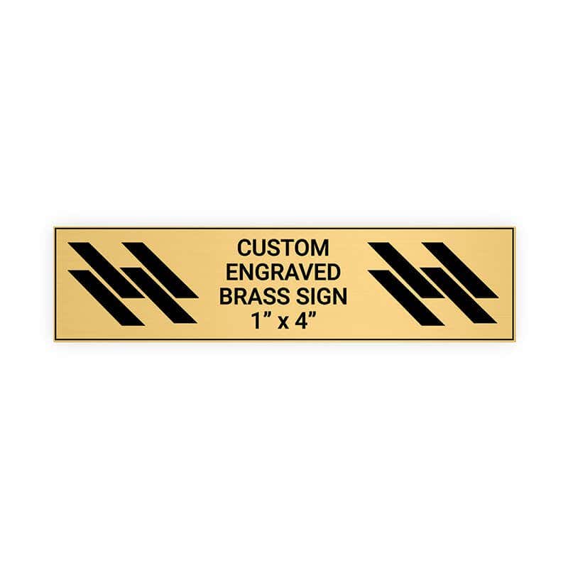 Horizontal Engraved Heavy Brass Signs 1" x 4"