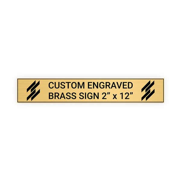 Horizontal Engraved 2" x 12" Heavy Brass Signs 