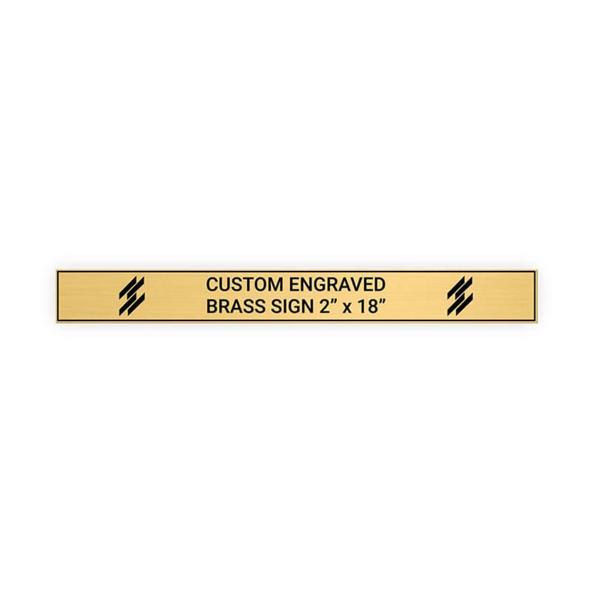 Horizontal Engraved Heavy Brass Signs 2" x 18"
