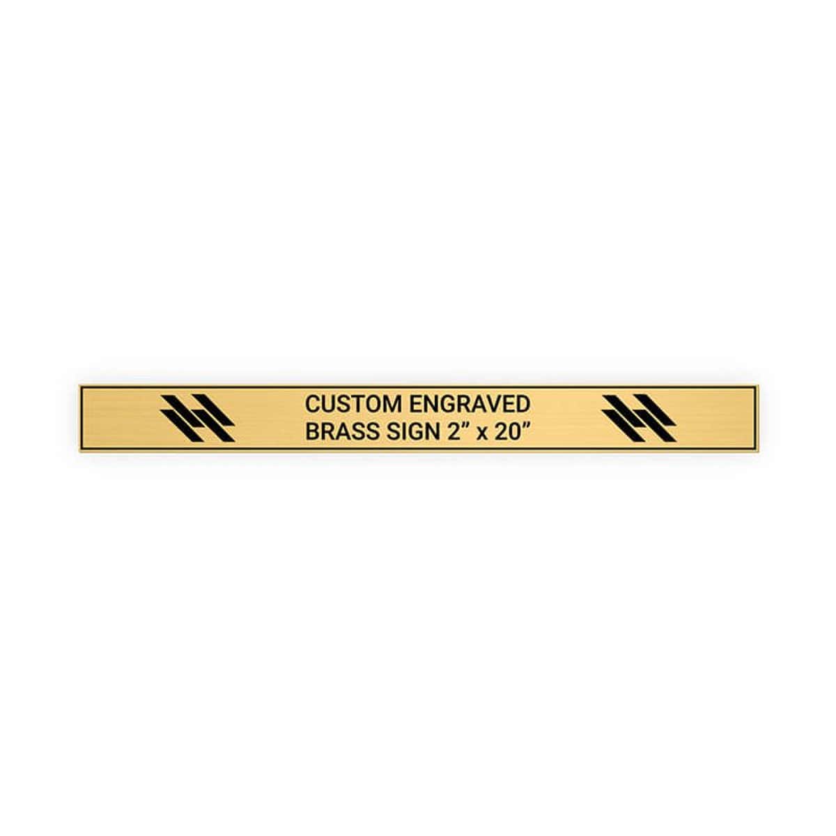 Horizontal Engraved Heavy Brass Signs 2" x 20"