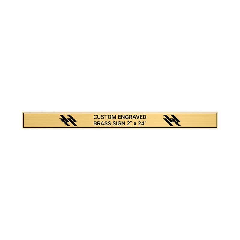 Horizontal Engraved Heavy Brass Signs 2" x 24"