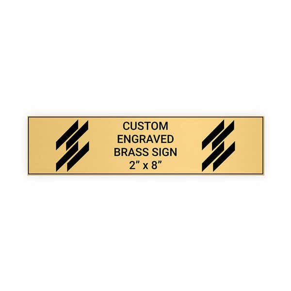 Custom Engraved Brass Plate, 2" x 8" Heavy-Duty (Horizontal)