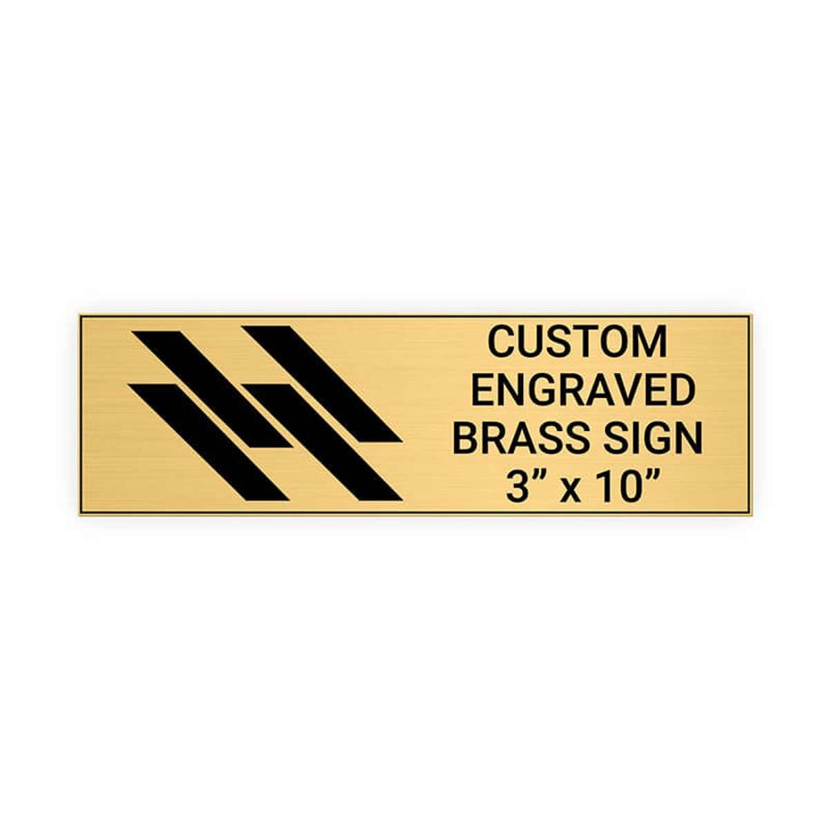 Horizontal Engraved Heavy Brass Signs 3" x 10"