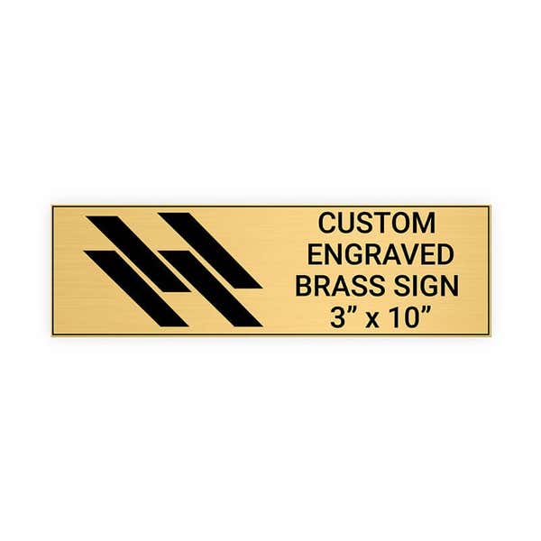 Horizontal Engraved 3" x 10" Heavy Brass Signs 