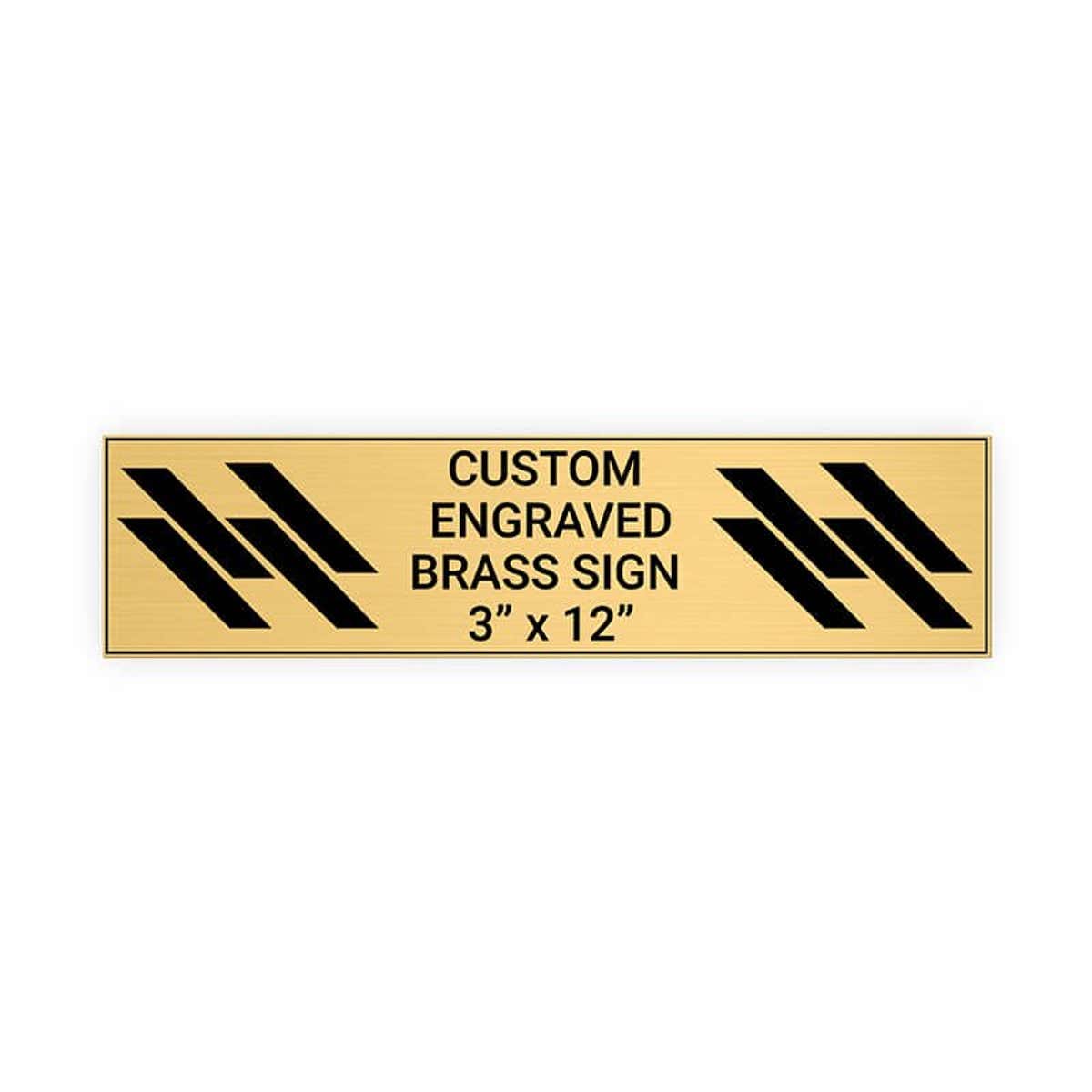 Horizontal Engraved Heavy Brass Signs 3" x 12"