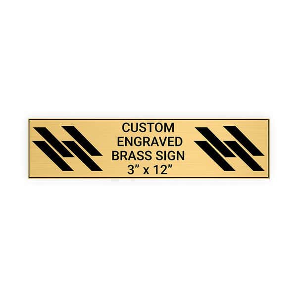 Horizontal Engraved 3" x 12" Heavy Brass Signs 
