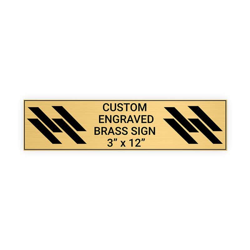 Horizontal Engraved Heavy Brass Signs 3" x 12"