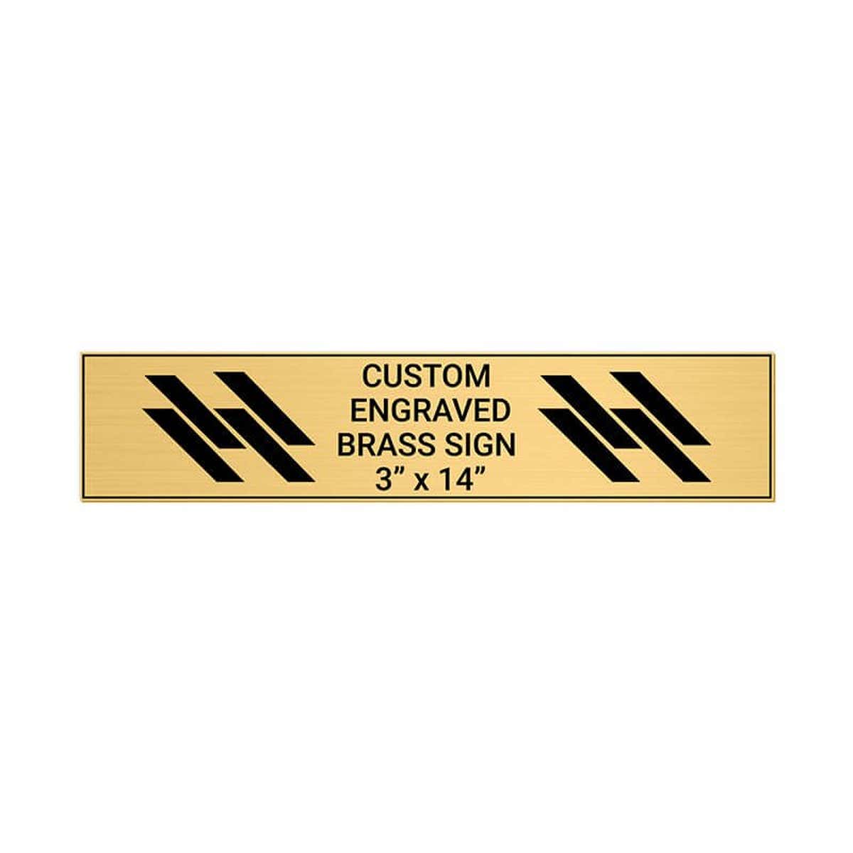 Horizontal Engraved Heavy Brass Signs 3" x 14"