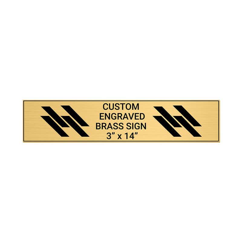 Horizontal Engraved Heavy Brass Signs 3" x 14"
