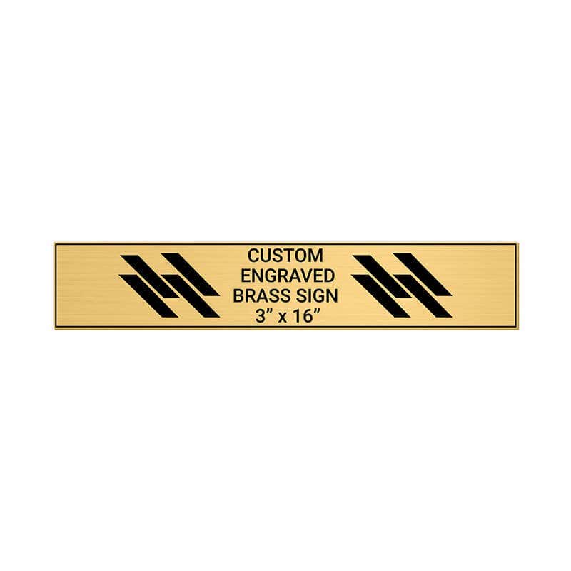 Horizontal Engraved Heavy Brass Signs 3" x 16"