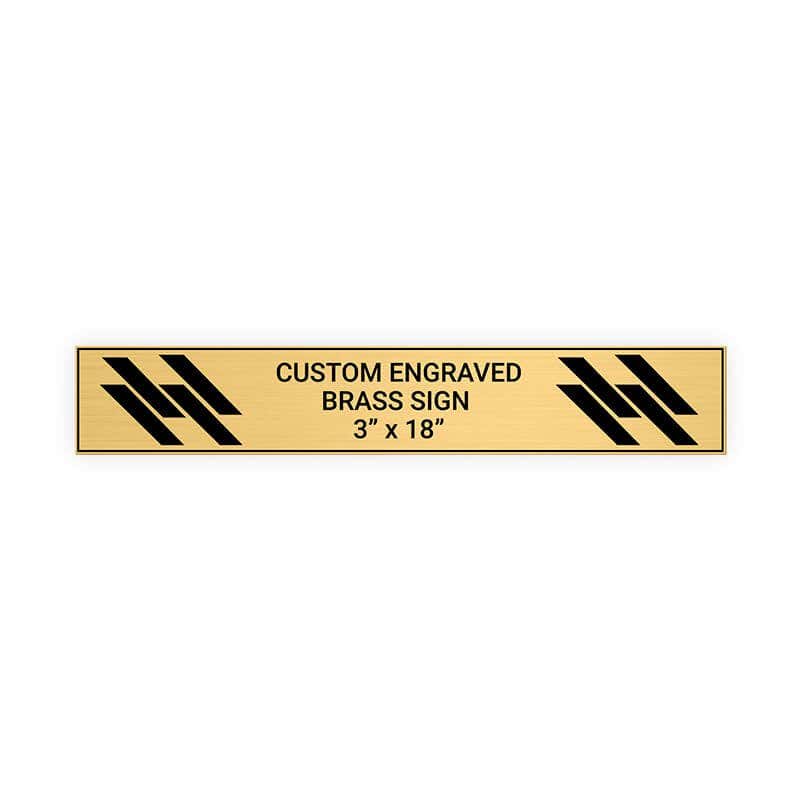 Horizontal Engraved Heavy Brass Signs 3" x 18"