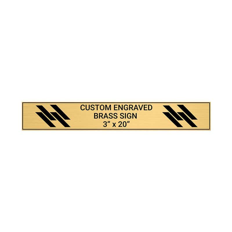 Horizontal Engraved Heavy Brass Signs 3" x 20"