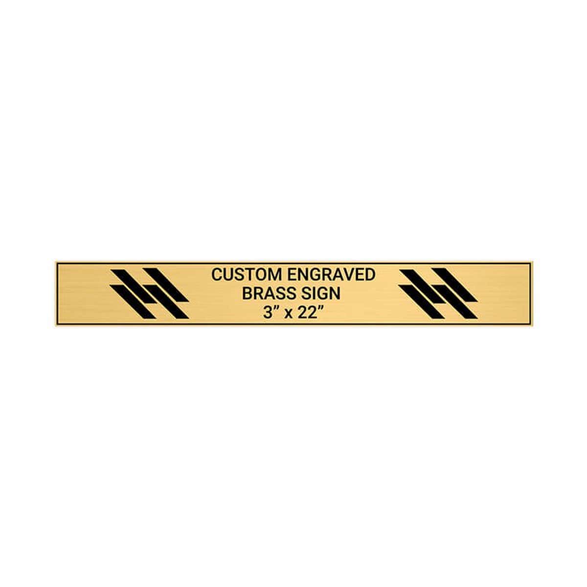 Horizontal Engraved Heavy Brass Signs 3" x 22"