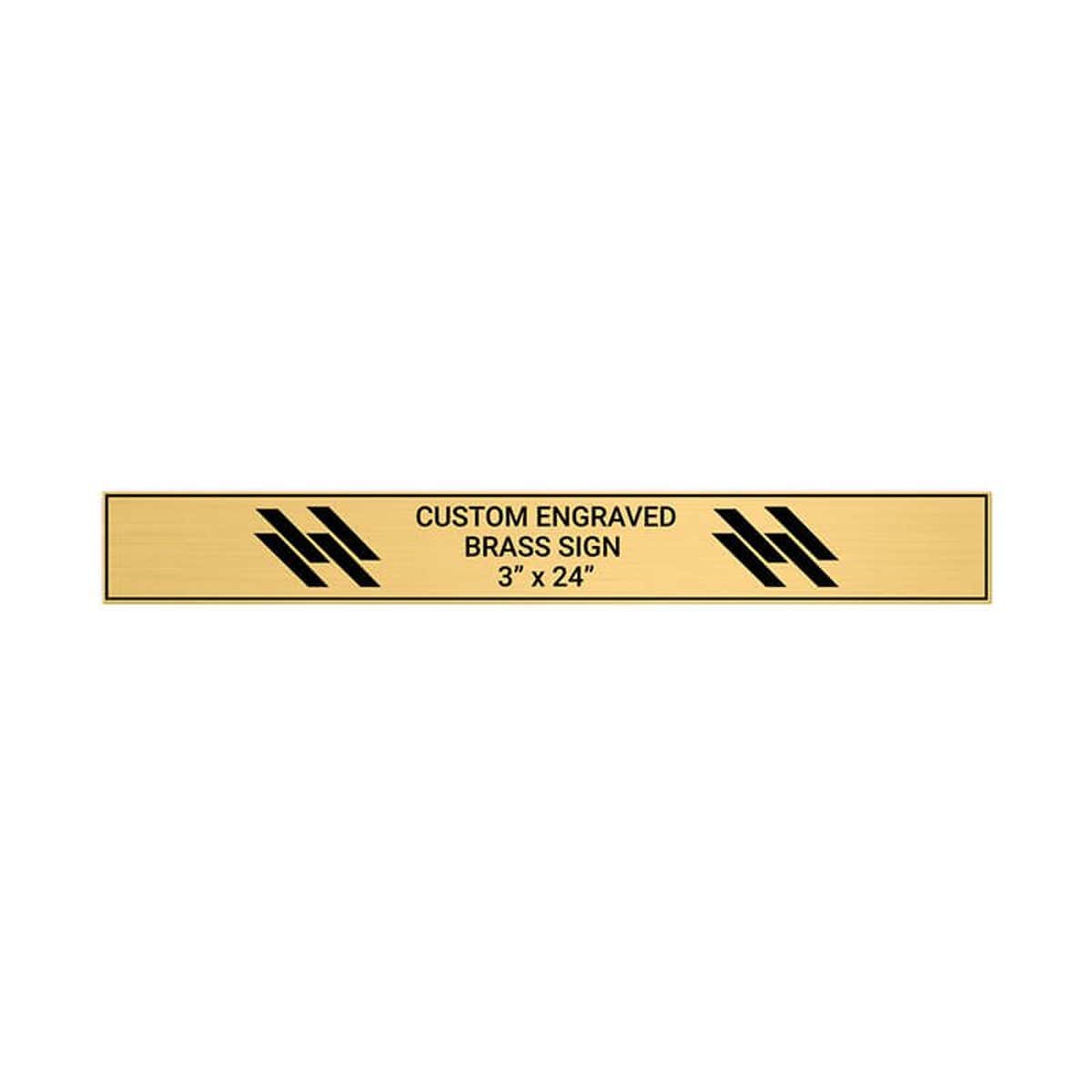Horizontal Engraved Heavy Brass Signs 3" x 24"