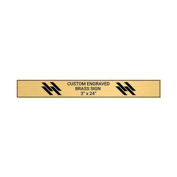 Horizontal Engraved 3" x 24" Heavy Brass Signs 