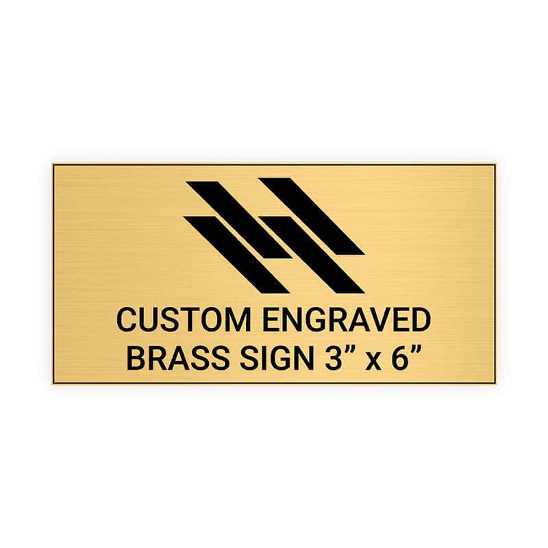 Custom Engraved Brass Sign, 3" x 6" Heavy-Duty